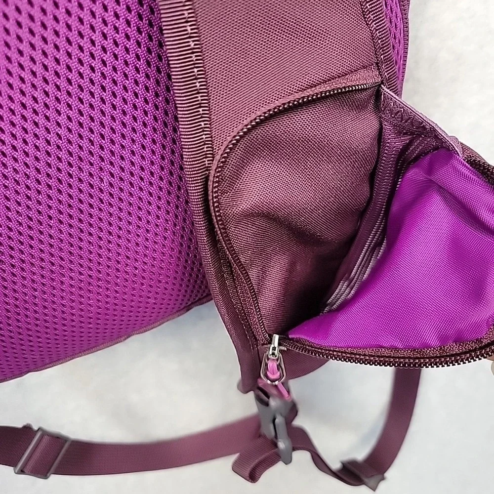 Mountain Equipment Co-op MEC Pod Sling Pack in Purple Padded Travel Hiking